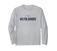 Wilton Manors Florida FL Vintage Athletic Navy Sports Logo Long Sleeve T-Shirt