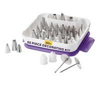 Wilton 2104-0240 Master Cake Decorating Piping Tips Set, 55 Pieces, Silver, 5x21,5x20 cm