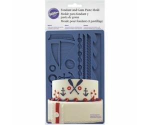 Wilton Mould Nautical Designs Fondant Gum Paste mold Waves Star Cake Decorating