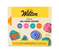 Wilton Neon Gel Food Coloring Set, Vibrant Gel-Based, 4-Count