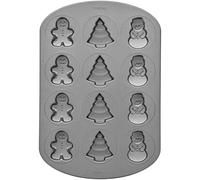 Wilton Non-Stick Christmas Cookie Shapes Pan, 12-Cavity (Gingerbread Man, Tree, Snowman)