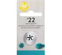 Wilton Piping Tip 22 Stainless Steel: Reusable Flower Tip for Cakes and Muffins - Dishwasher Safe - 022, Blue