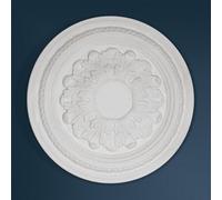 Wilton Plaster - Wcp-03 - Egg & Dart Acanthus Plaster Ceiling Rose - White - 400mm / 15.5In Diameter