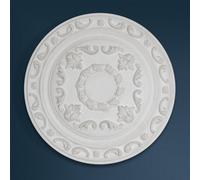 Wilton Plaster - Wcp-04 - Small Leaf & Scroll Plaster Ceiling Rose - White - 425mm / 16.5In Diameter