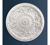 Wilton Plaster - Wcp54 - Small Reed And Ribbon Plaster Ceiling Rose - White - 440mm / 17.5In Diameter