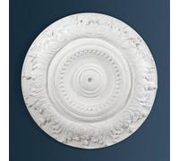 Wilton Plaster - Wcp55 - Ascot Leaf & Bead Plaster Ceiling Rose - White - 500mm / 19.5In Diameter