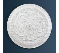 Wilton Plaster - Wcp68 - Leaf And Lambs Tongue Plaster Ceiling Rose - White - 460mm / 18.0In Diameter