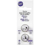 Wilton Round Piping Tip #3 Open Star Piping Tip #16 Set, 2 Pieces