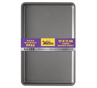 Wilton Silver Non Stick Large Baking Sheet, Cookie and Roasting Pan for Sheet Pan Meals, Made without PFAS, Even Heating, 17.25 x 11.5 Inch