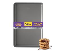 Wilton Silver Non-Stick Large Baking Sheet, Made Without PFAS, 17x11.5 in. | Non-Stick Steel Bakeware, Dishwasher Safe with 5-Year Limited Warranty, Perfect for Cookies, Roasting & Sheet Pan Meals