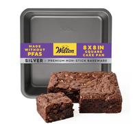 Wilton Silver Non-Stick Square Pan, Made Without PFAS, 8 x 8 in. | Non-Stick Steel Bakeware, Dishwasher Safe with 5-Year Limited Warranty, Perfect for Brownies, Bars & Square Cakes