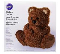 Wilton Teddy Bear 3D Cake Pan Set, 2-Piece, Silver, 8.75 x 9.75 x 6 in.