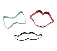 Wilton Tie, Moustache, Lips Cookie Cutters, 3 pieces