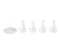 Wilton Tip and Nail Set - Plastic Cake Decorating Tips with Star, Round, Leaf and Petal Nozzles Plus Flower Nail