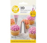 Wilton Tip Set: Stainless Steel Tip 2D and 2X Piping Bags 30 cm - Cake Decorating Tools - Set of 3