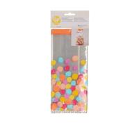 Wilton - Treat Bags Dots - Pack of 20 Clear Party Bags with Colourful Dot Design and Ties, 10 x 5 x 24 cm