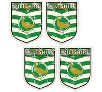 Wiltshire County Shield, England, United Kingdom, Wilts UK English 50mm (Approx. 2") Vinyl Stickers, Decals x4