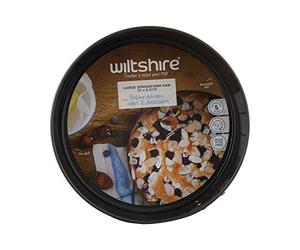 Wiltshire Easybake Large Springform Round Cake Tin, Removable Bottom Cheesecake Pan, Easy Release for Baking, Non-Stick PFAS Free, Dishwasher Safe, Carbon Steel, Easy Clean, 25x25x6.5cm, Grey