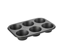 Wiltshire Easybake Muffin 6 Texas Cupcake Tray, Large Muffins Yorkshire Puddings, Non-Stick PFAS Free Cake Mould, Dishwasher Safe, Carbon Steel, Easy Clean Baking and Cooking, 9x3cm Mould Size, Grey