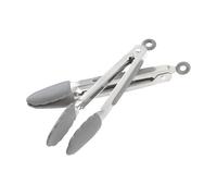 Wiltshire Mini Silicone Kitchen Tongs - 18cm, Set of Two, Cooking & Serving Tongs, Heat-Resistant, Non-Stick, Non-Scratch Tip, Pebble Grey, 21x3.2x2.7cm