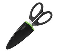 Wiltshire Staysharp Kitchen Scissors, Self-Sharpening Slim Design Scababrd, Sharp at All Times, Multi-Purpose Cutter for Food Prep, Soft Touch Handle Easy Cleaning, Black