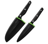Wiltshire Staysharp Triple Rivet Multi-Purpose Duo Set Santoku & Utility Knife 2pc, Stainless Steel Sharp Blade for Chopping Cutting Slicing, Built-in Sharpener, Slim Scabbard, Ergonomic Handle