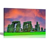 Wiltshire StoneHenge Canvas Prints Wall Art Pictures Framed Artwork Ancient Architecture Photos for Living Room Bedroom Display Extra Large 101 x 76cm (40 x 30 inches)