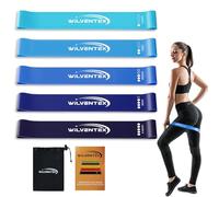 WILVENTEX Resistance Bands, Natural Latex Band Loop Set, 5 Different Resistance Levels [10LBS-115LBS] for Workout, Gym, Stretching, Yoga, Home Fitness, Training, Exercise, Physical Therapy