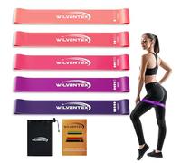 WILVENTEX Resistance Bands, Natural Latex Band Loop Set, 5 Different Resistance Levels [10LBS-115LBS] for Workout, Gym, Stretching, Yoga, Home Fitness, Training, Exercise, Physical Therapy