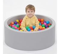 Wilwolfer Baby Ball Pit: Indoor Soft Play, Memory Foam Ball Pool 85x27cm | 100 Multicolour Balls, Skin-Friendly & Durable, Foldable & Lightweight, Removable & Washable, Suitable for Toddlers 1-3