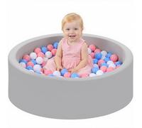 Wilwolfer Baby Ball Pit: Indoor Soft Play, Memory Foam Ball Pool 85x27cm | 100 Tricolour Balls, Skin-Friendly & Durable, Foldable & Lightweight, Removable & Washable, Suitable for Babies and Toddlers