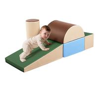 Wilwolfer Indoor Soft Play Equipment for Toddlers: 5 PCS PU Leather Baby Soft Play Set for Climbing and Crawling - Foam Blocks Toys Cylinder Set for Kids Motor Development