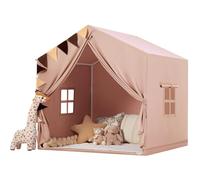 Wilwolfer Kids Play Tent: Pink Play House for Kids Indoor - Toddler Tent With Window - Large Childrens Tent Play Tents for Girls and Boys Kid Indoor Outdoor Toy Playroom Gift (Brown)