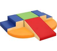 Wilwolfer Kids Soft Play Set Indoor: 6 PCS PU Leather Baby Soft Play Equipments Motor Skill Development - Toddlers Foam Blocks for Climbing and Crawling Double Ladder Set