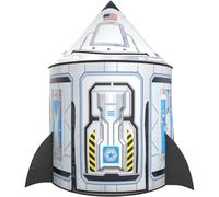 Wilwolfer Rocket Ship Play Tent,Large Pop-Up Astronaut Fort for Kids,Indoor&Outdoor Spaceship Playhouse,Space Adventure Gift Ages 3-8