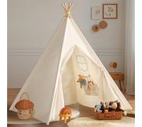 Wilwolfer,Teepee Tent for Kids,Play Tents,Baby Tents,Children's Play Tents,Kids Tent Outdoor/Indoor with Storage Bag,Toddlers Play house with Windows,wooden teepee Gift for Boys & Girls.