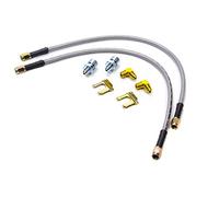 Wilwood Brake Hose Kit, Flexline, DOT Approved, 18 in, 3 AN Hose, 3 AN Straight Inlet, 3 AN Straight Outlet, Fittings Included, Braided Stainless, Front, Various Applications, Kit