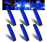 WIMACT LED Boat Interior Lights, Marine Courtesy Light Strip, Deck Transom Cockpit Navigation Lighting, Waterproof 12V for Fishing Pontoon Sailboat Kayak Yacht (6Pcs, Blue)