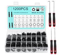 WiMas 1200PCS Rubber O-Ring Sealing Gasket, 24 Sizes Washer Seals Assortment Kit, O-Rings Grommet Black Assorted Nitrile O-Rings Grommet with 4 Pick and Hook for Plumbing Automotive Faucet Repair
