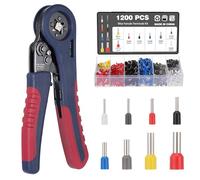 WiMas Crimper Plier Set Adjustable Ratchet Wire Crimping Tool, 0.08-10 mm² Hand Wire End Ferrules Set, Wire Crimping Plier with 1200PCS Wire Ferrule Terminals Kit for Wire Terminal Crimping