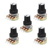 Wimas Linear Potentiometer 3 Terminal Rotary Potentiometer with Cap Nuts and Washer (B10K(5pack))
