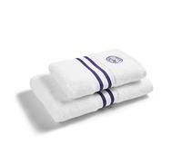 Wimbledon Baseline Towel Gift Bundle | 2 Piece Set | Quick Dry | 1 Hand 1 Bath Towel | Official 2025 Tennis Championships Merchandise | White with Classic Purple Trim