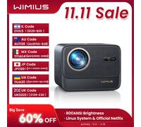 Wimius Projector 4k 30000Lumens Netflix Officially Auto Focus/Keystone FHD 1080p WIFI 6 Bluetooth Support Dolby Home Theater black