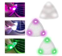 Wimony 3pcs LED Glowing Guitar Plectrum - Auto Illuminated Pick, Dazzling Colours for Enhanced Stage Performance (Red, White, Green)