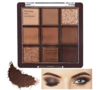 Wimony 9 Color Chocolate Eyeshadow Palette - Waterproof Long-Lasting Matte and Shimmer Eyeshadow for Women, Soft and No Clumping