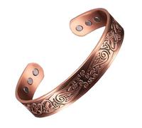 Wimony Copper Bracelets for Men & Women, Solid Copper Magnetic Cuff Bangle, Adjustable Bracelet Gift