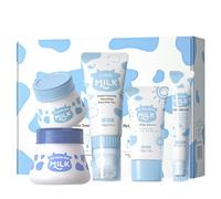 WIMONY Milk Protein Skincare Gift Set 5PCS For Teenage Girls,With Cleanser, Eye Cream, Moisturizer, Sunscreen, Brightening Cream,Facial Care Travel Kit,Mild And Non-Irritating kids skin care products