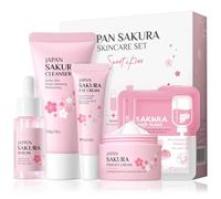 wimony Skincare Set Skin Care for Teenage Girls Gift Sets Facial Care Kits with Cleanser Serum Eye Serum Essence Serum 2pcs Facial Mask Skin Essentials Travel Kit for All Skin Types (6PCS)