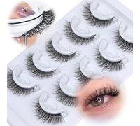 Wimpern Extensions, 5 Pairs Self-Adhesive Eyelashes, Natural Lash Strips, Glue-Free Eyelashes, Reusable False Lashes for Party, Wedding, Everyday