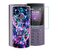 WIMSPEED Case for Nokia 110 4G 2023 (1.8 inches) with 1 x Tempered Glass Screen Protectors, Ultra Thin Shockproof TPU Clear Soft Silicone Cover for Nokia 110 4G 2023 - Lively